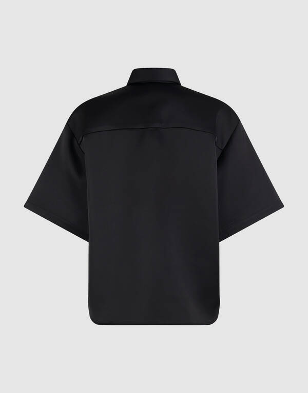 &Uuml;bergro&szlig;e Satinbluse Schwarz von Monica SHOEBY WOMEN