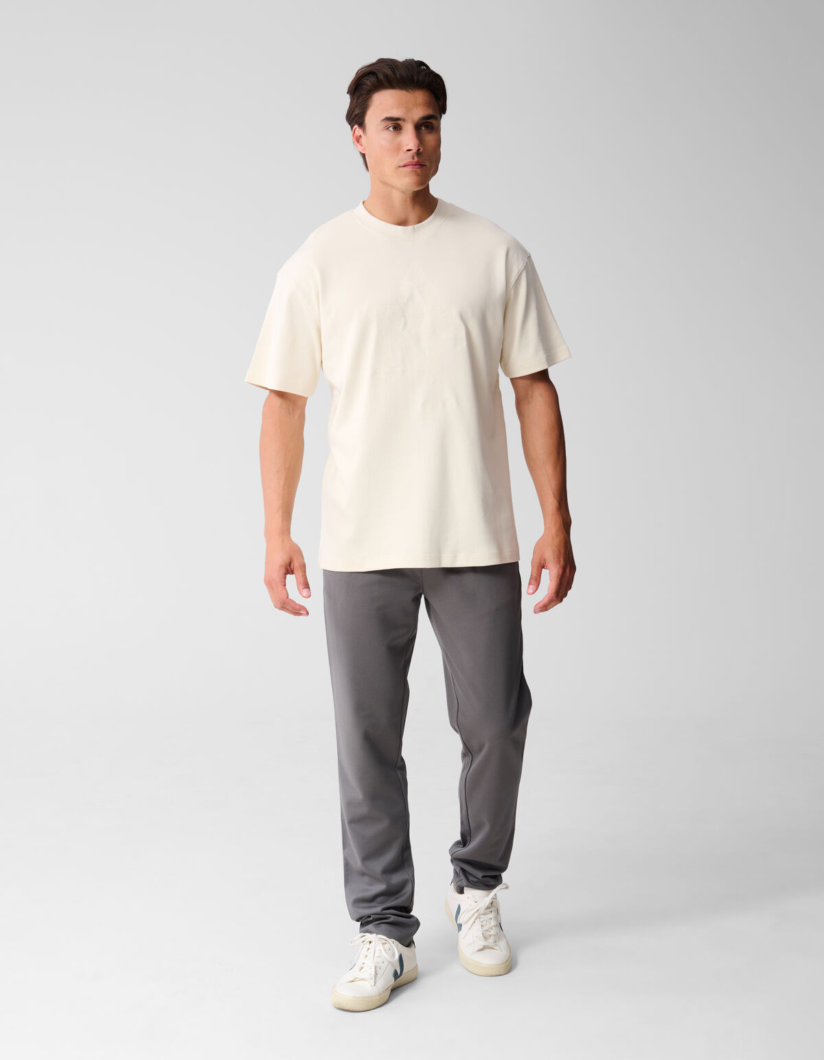 Stickerei Kunstwerk T-Shirt Gebrochen Weiß SHOEBY MEN