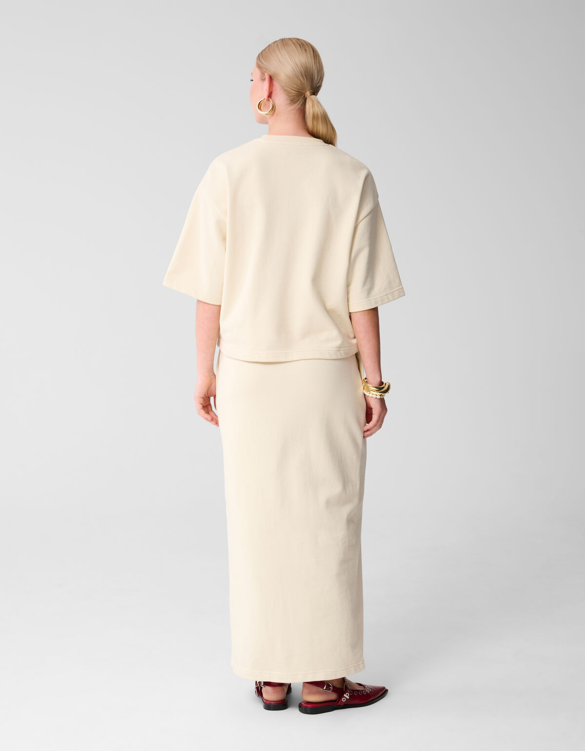 Sweat-T-Shirt in &Uuml;bergr&ouml;&szlig;e Off White SHOEBY WOMEN