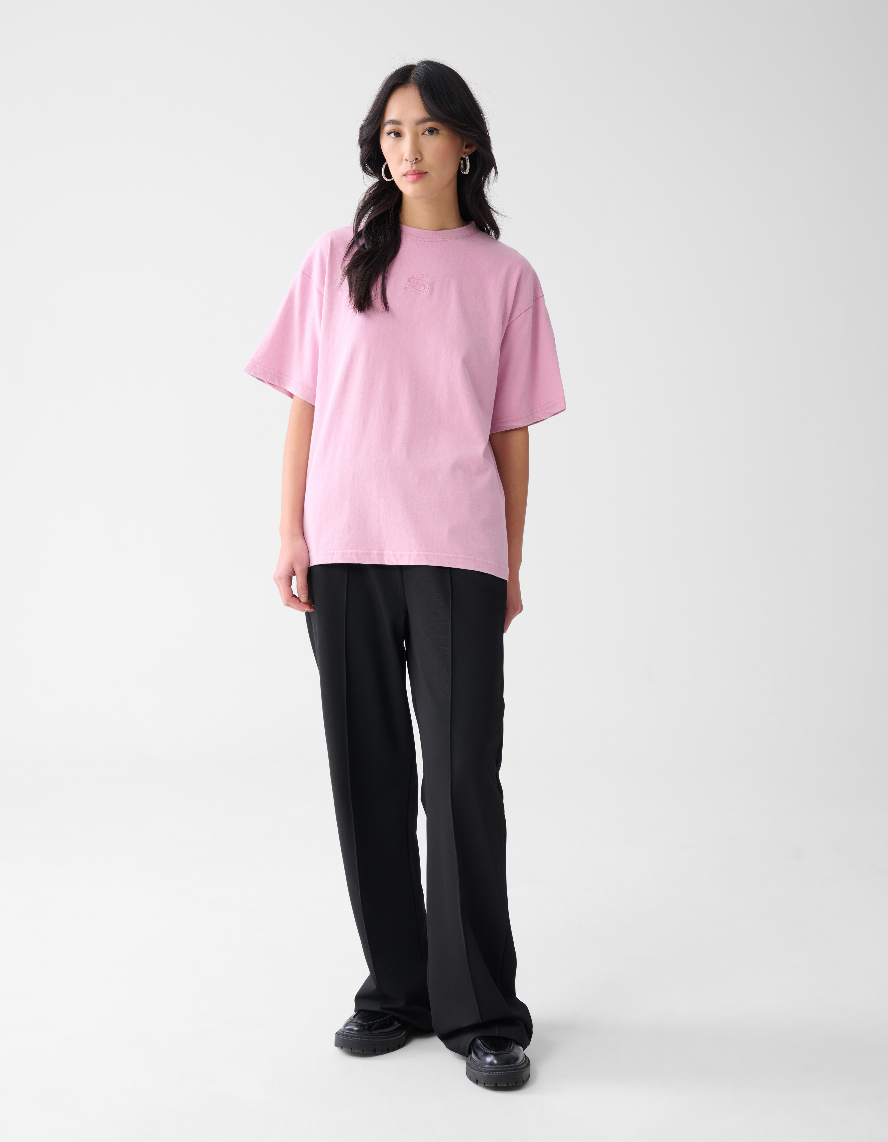 Gewaschenes Logo-T-Shirt Hellrosa SHOEBY WOMEN