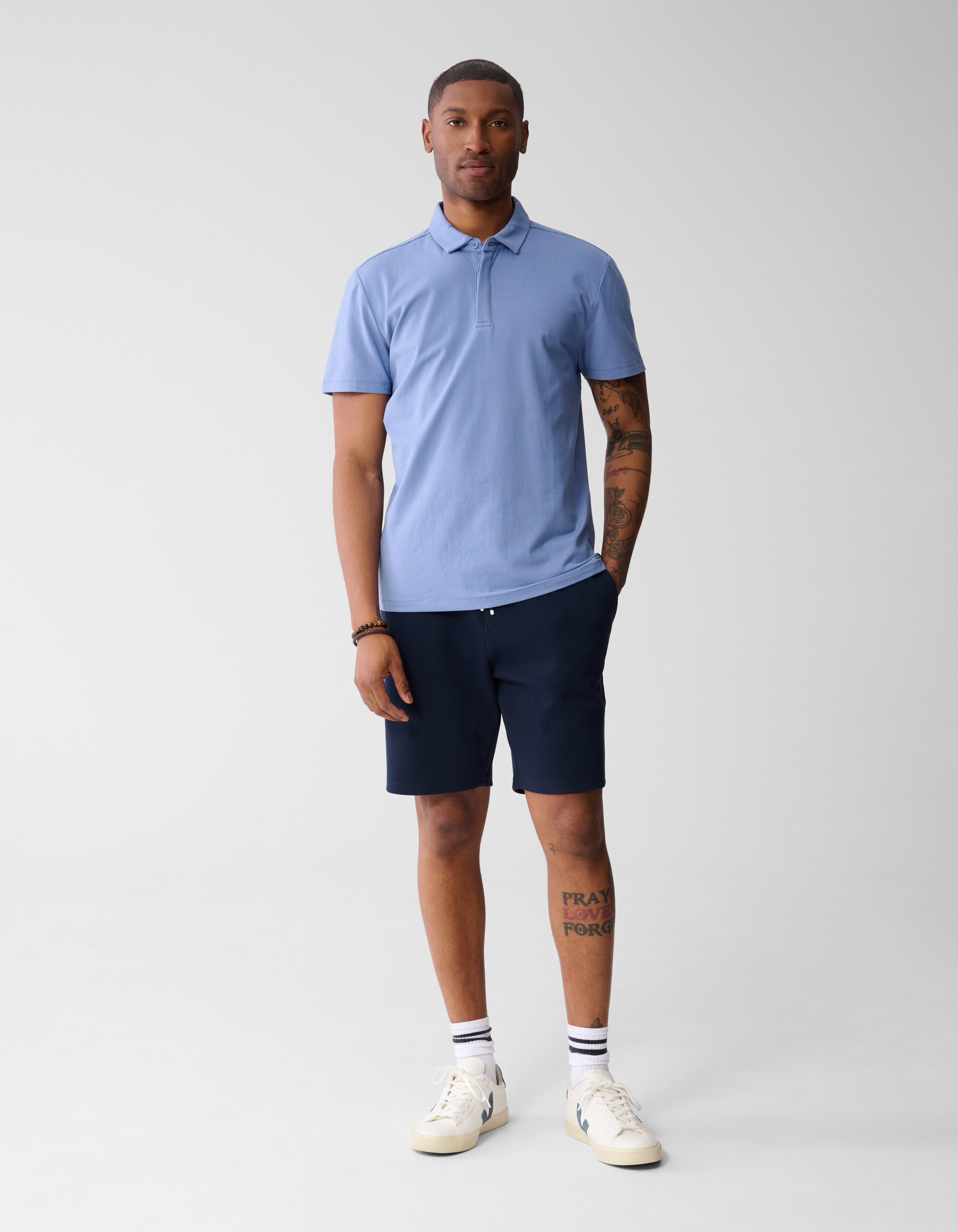 Jersey-Polo in Hellblau SHOEBY MEN