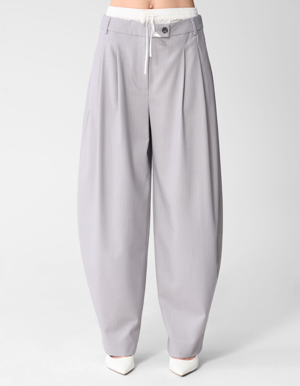 Pinstripe Barrel Fit Hose Hellgrau SHOEBY WOMEN