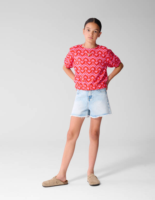 Herzprint-Top Rosa/Rot SHOEBY GIRLS