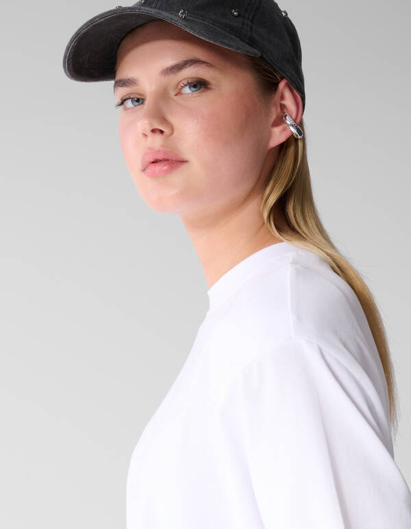 T-Shirt mit Schlitz Wei&szlig; SHOEBY WOMEN