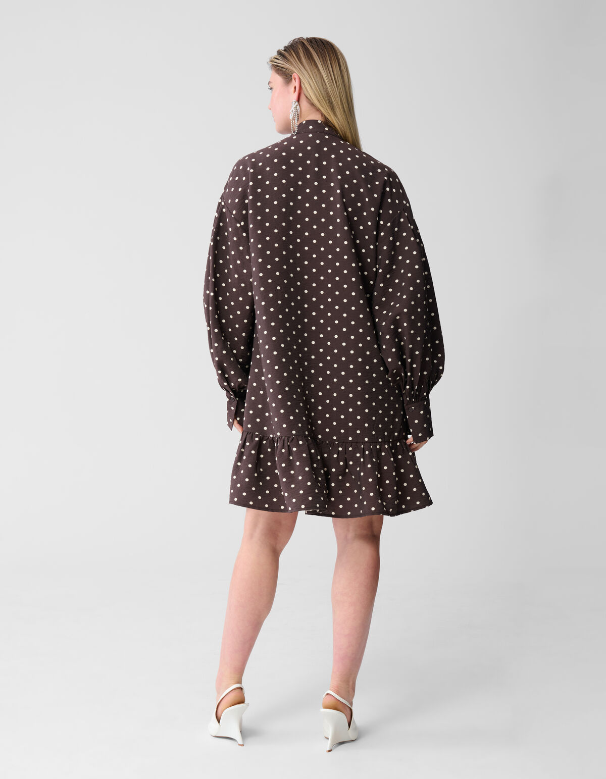 Gepunktetes Minikleid Dunkelbraun SHOEBY WOMEN