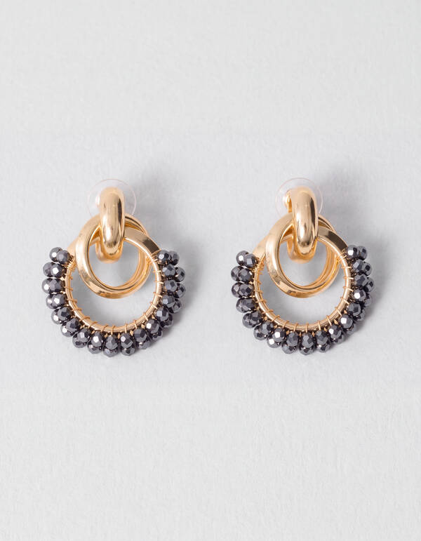 Perlenohrringe Gold/Grau SHOEBY ACCESSOIRES
