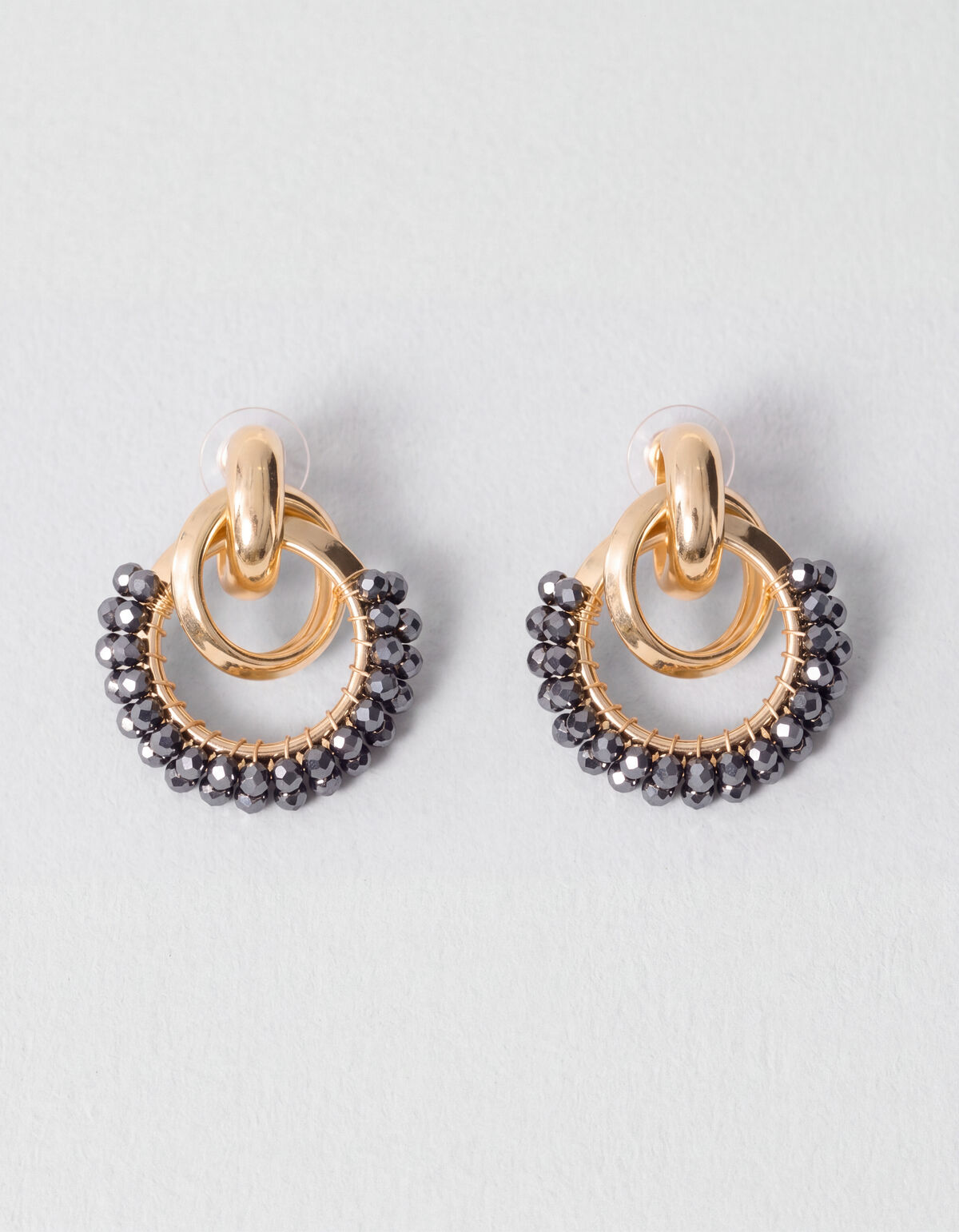 Perlenohrringe Gold/Grau SHOEBY ACCESSOIRES