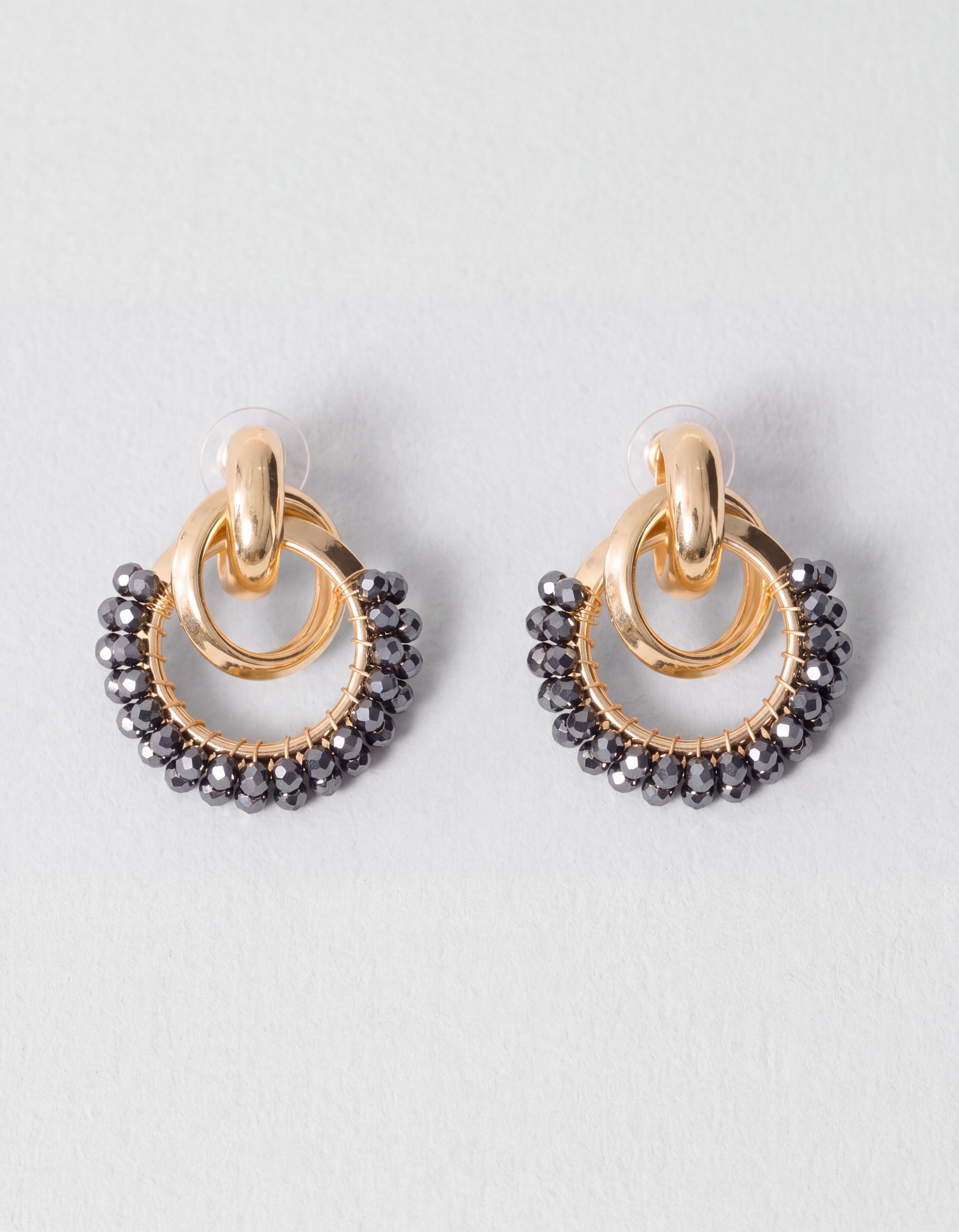 Perlenohrringe Gold/Grau SHOEBY ACCESSOIRES