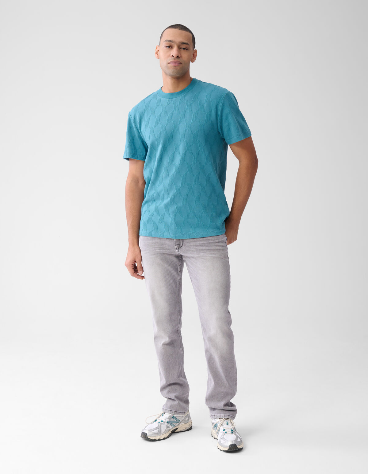 Structuur T-shirt Blauw SHOEBY MEN