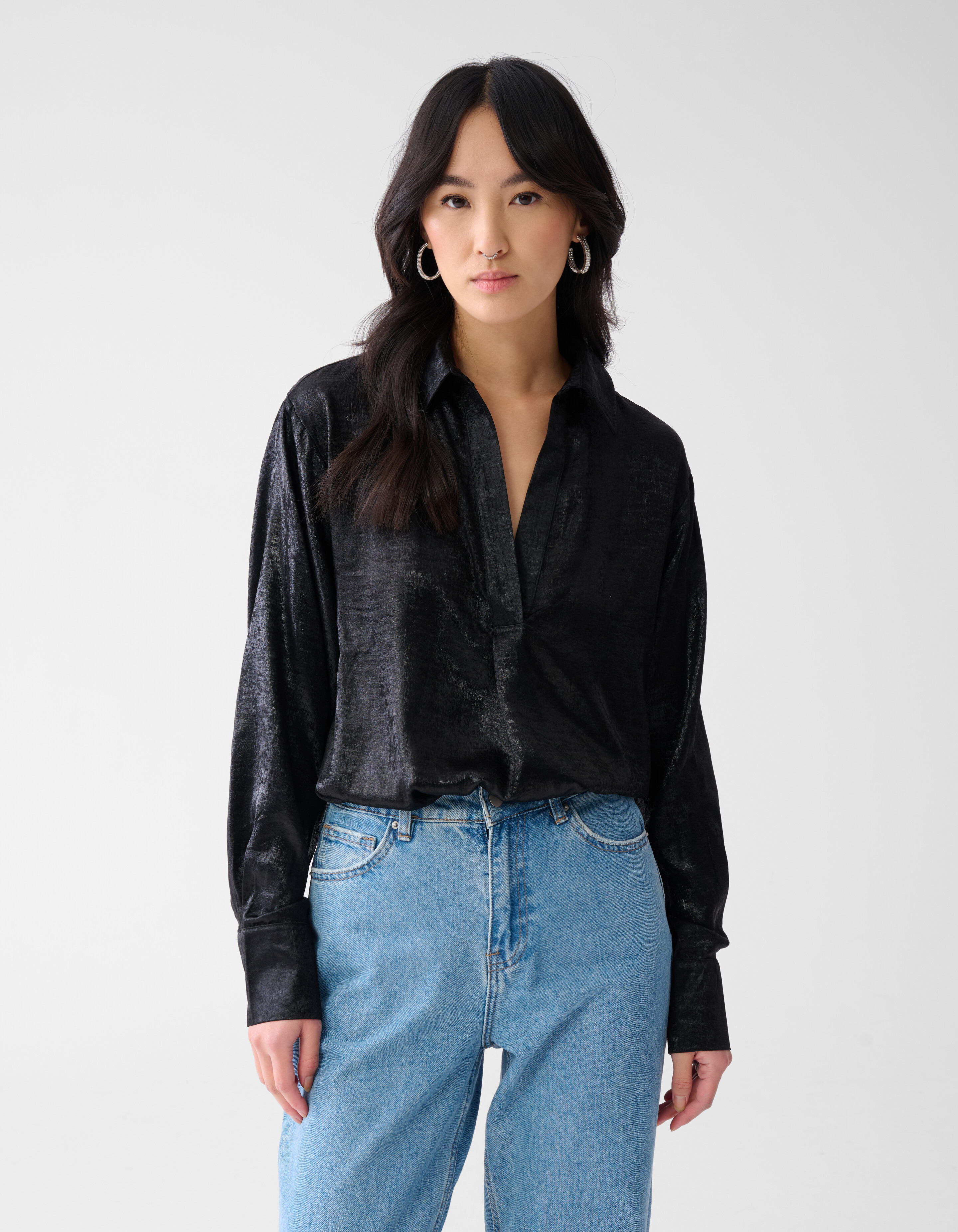 Glitzerbluse Schwarz SHOEBY WOMEN