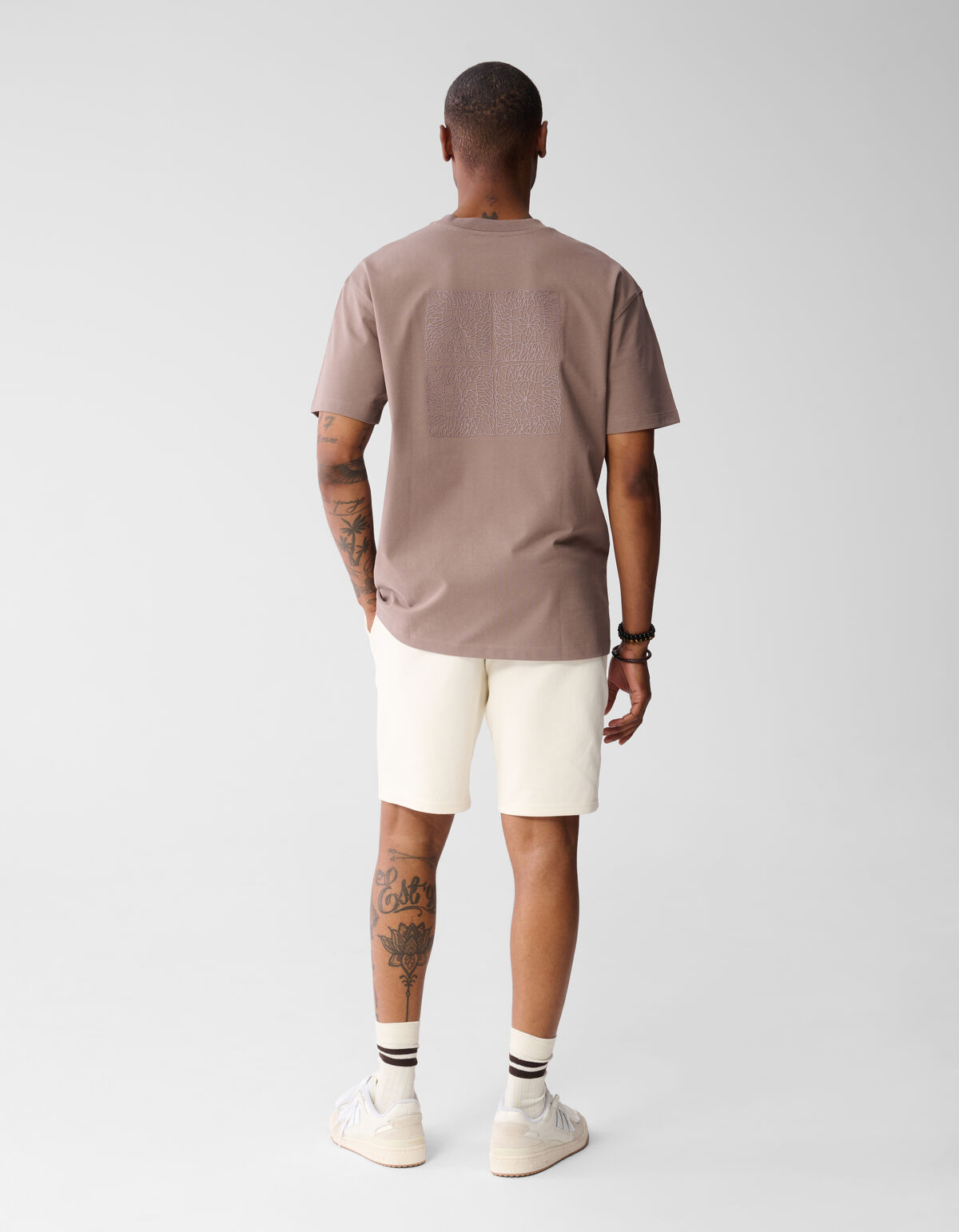 Geh&auml;keltes T-shirt Hellbraun SHOEBY MEN