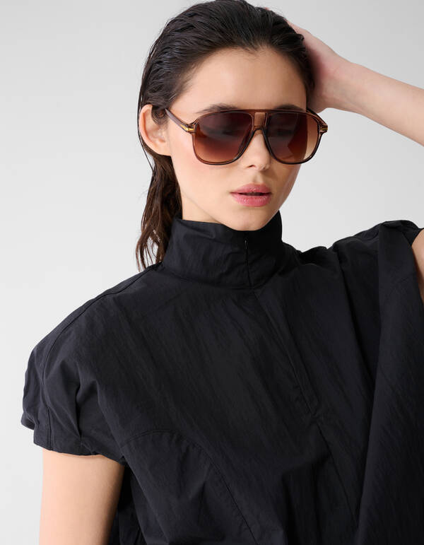 Vintage Aviator Sonnenbrille Hellbraun SHOEBY ACCESSOIRES