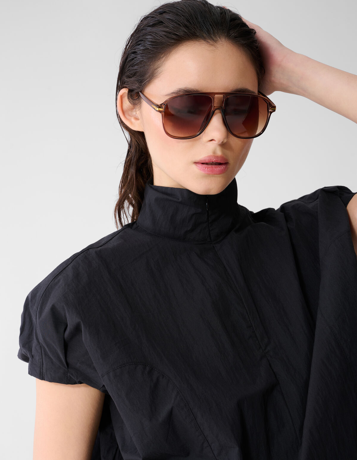 Vintage Aviator Sonnenbrille Hellbraun SHOEBY ACCESSOIRES