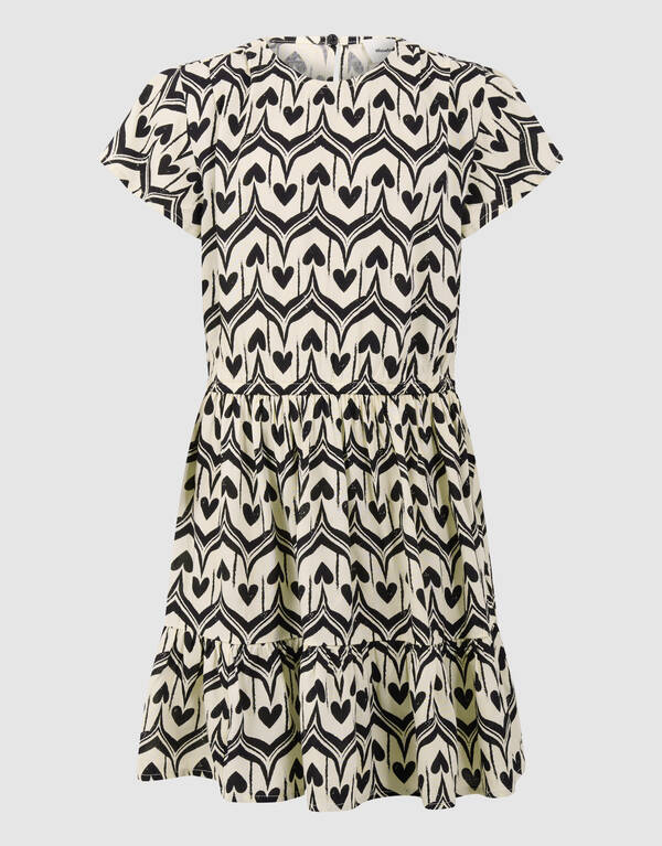 Heart Print Mini Kleid Schwarz SHOEBY GIRLS