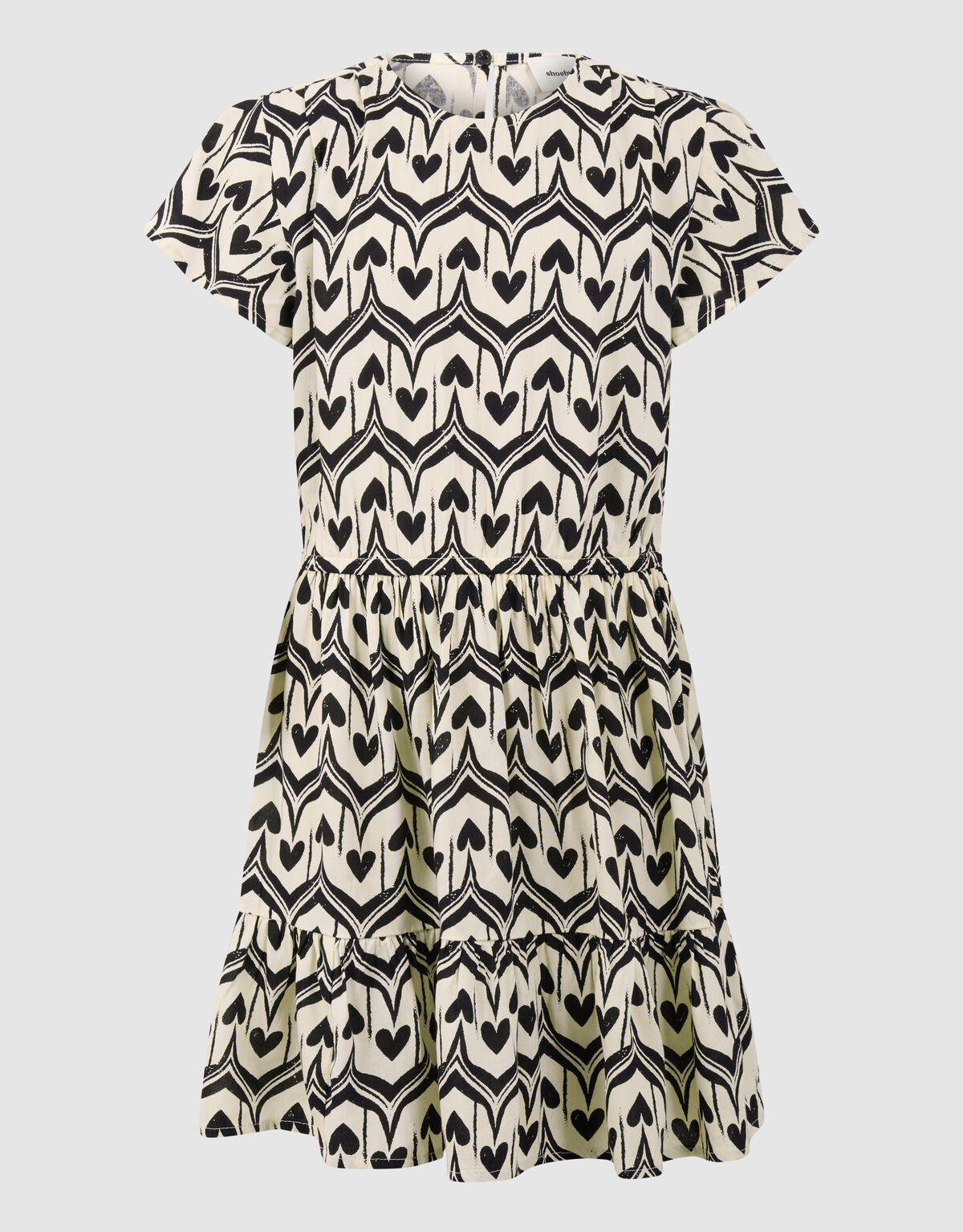 Heart Print Mini Kleid Schwarz SHOEBY GIRLS