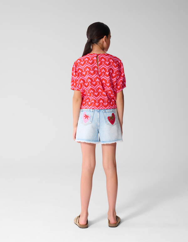 Herzprint-Top Rosa/Rot SHOEBY GIRLS