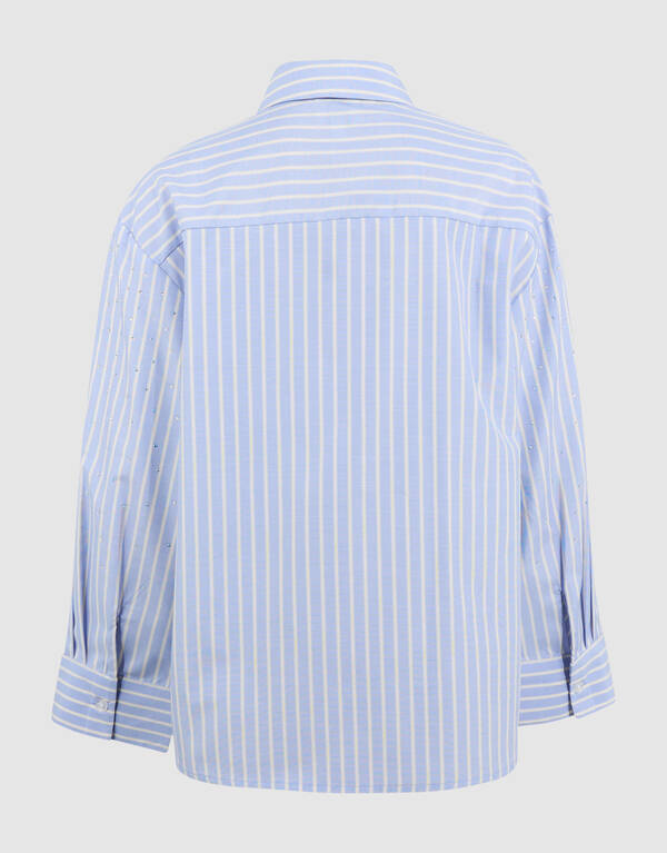 Oversize-Bluse aus Popeline mit Strasssteinen Hel SHOEBY GIRLS
