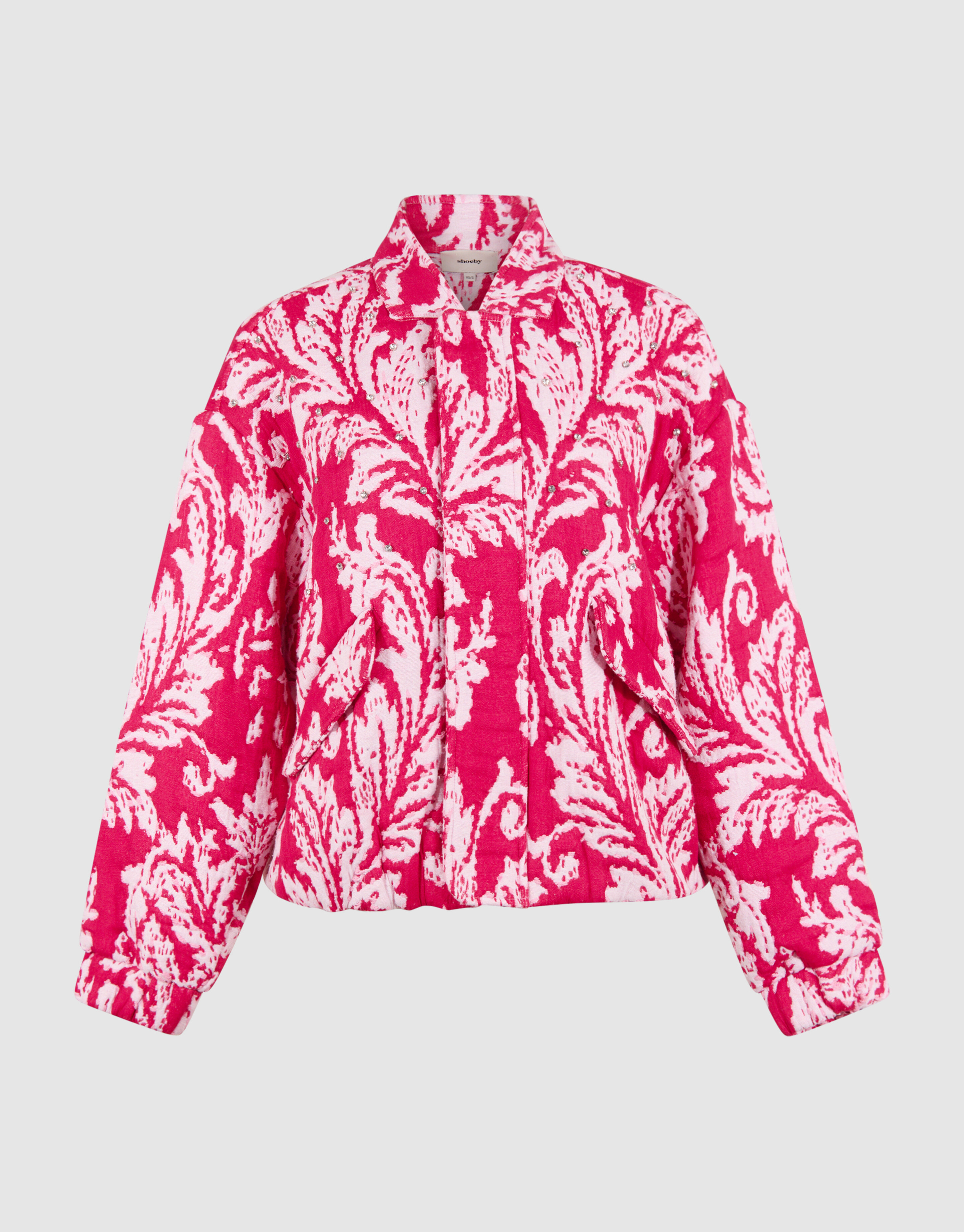 &Uuml;bergro&szlig;e Jacquard-Bomberjacke Rosa SHOEBY WOMEN