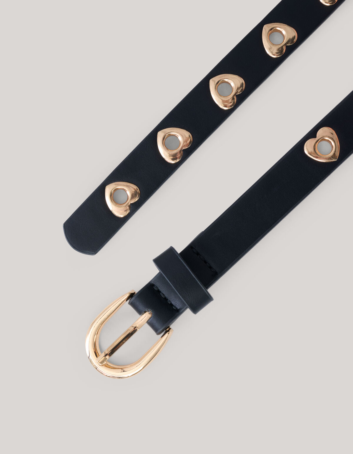 G&uuml;rtel mit goldenen Herzen Schwarz SHOEBY ACCESSOIRES