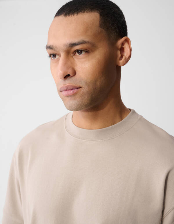 Cuffed Logo T-Shirt Hellbraun SHOEBY MEN