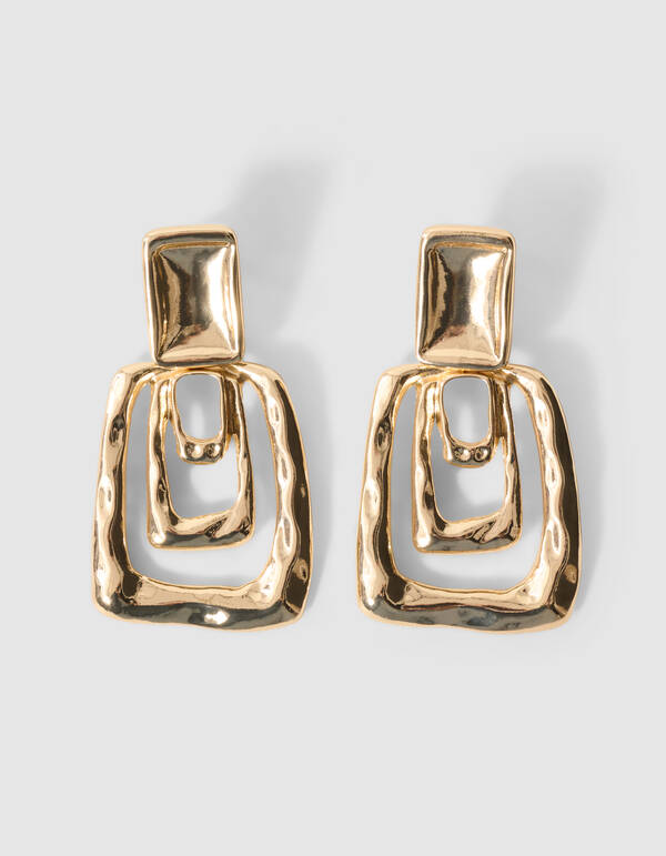 Triple Square Ohrringe Gold SHOEBY ACCESSOIRES