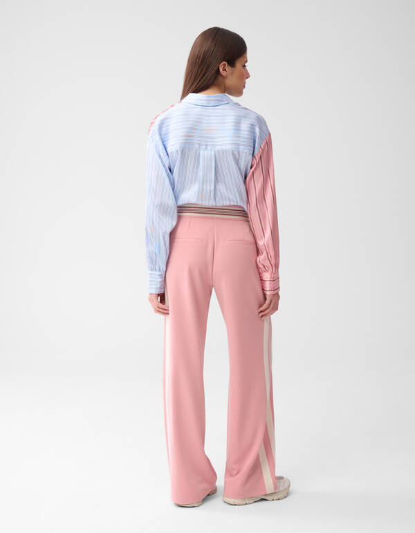 Sportliche Hose mit weitem Bein Hellrosa SHOEBY WOMEN