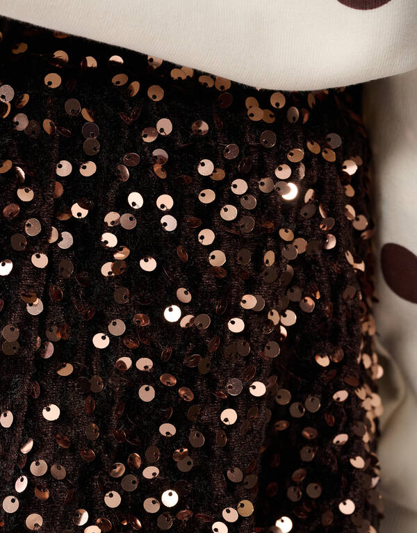 Pailletten-Minirock Braun SHOEBY GIRLS