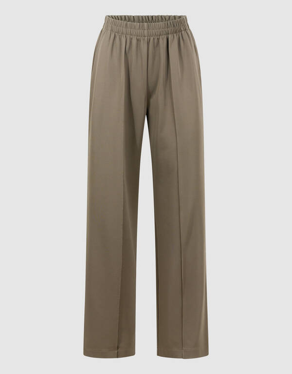 Basic Wide Leg Hose Dunkelgr&uuml;n SHOEBY WOMEN