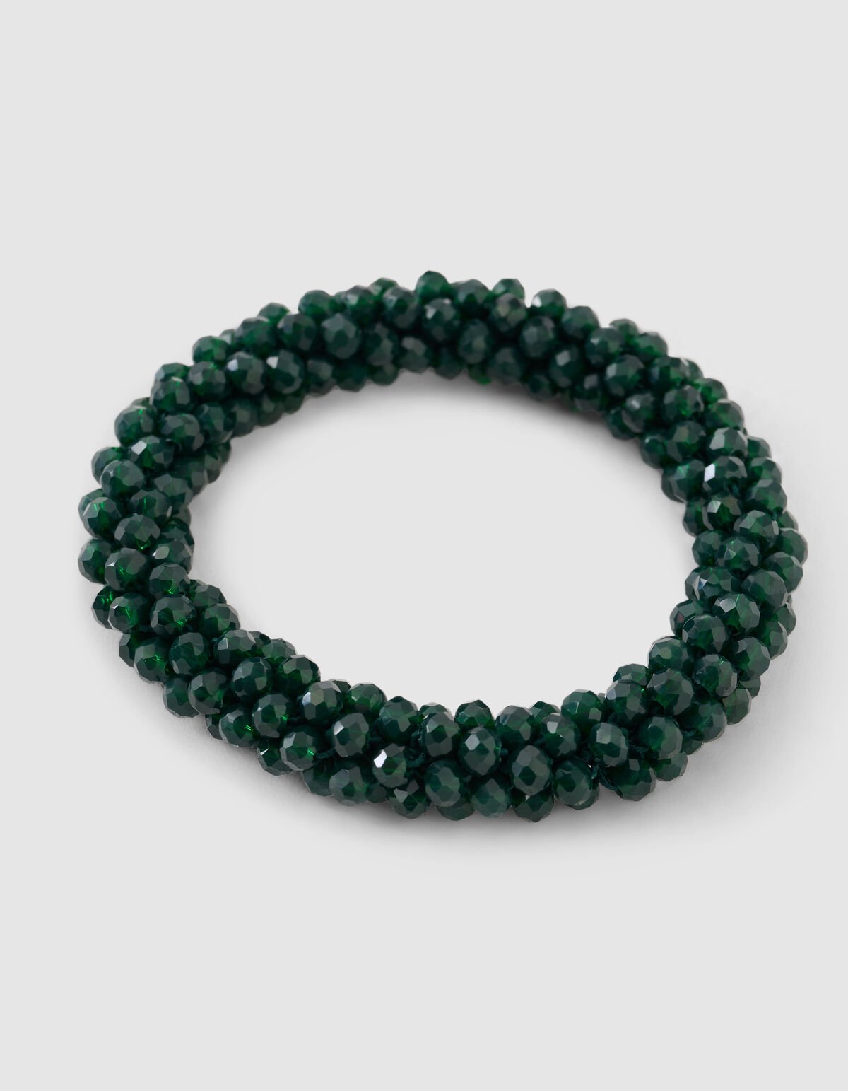 Perlenbesetztes Haargummi, dunkelgr&uuml;n SHOEBY ACCESSOIRES