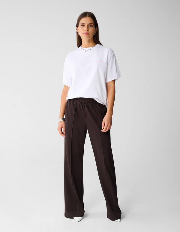 Basic Hose mit weitem Bein Dunkelbraun SHOEBY WOMEN