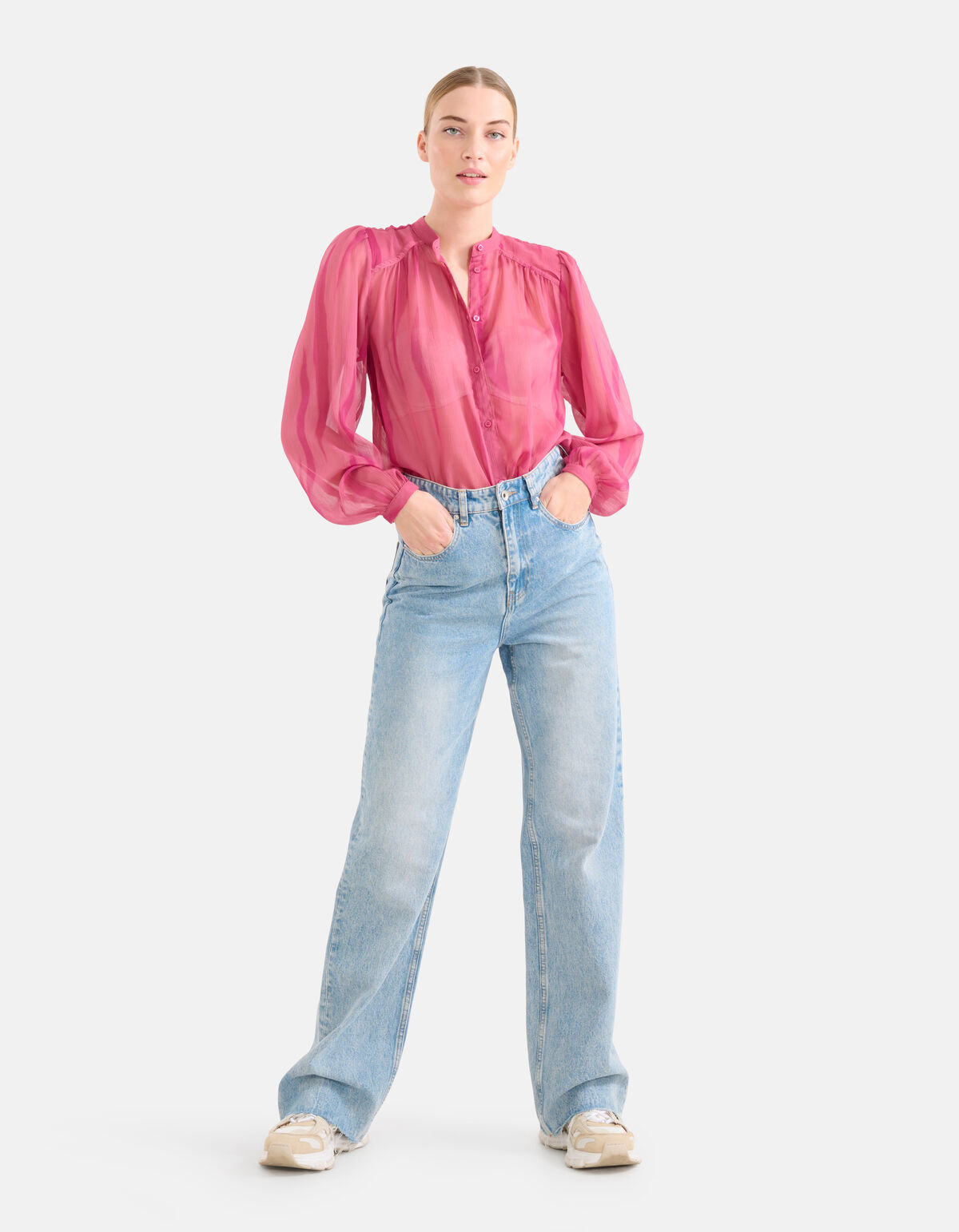 Bluse mit zweifarbigem Druck Rosa SHOEBY WOMEN