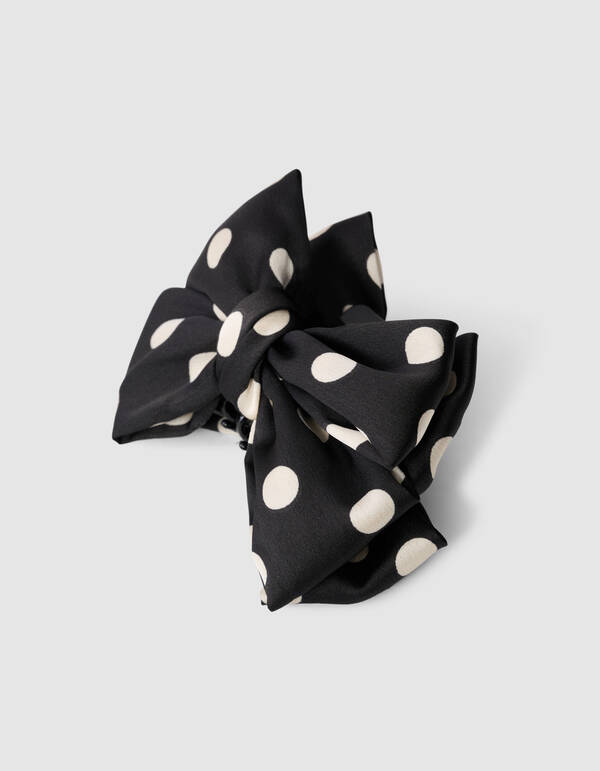 Polkadot-Streifen-Haarspange Schwarz SHOEBY ACCESSOIRES