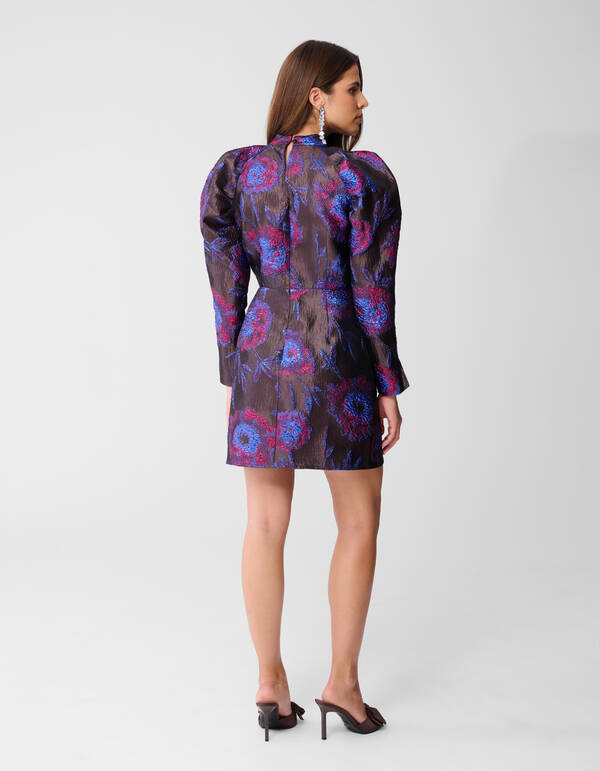 Jacquard-Minikleid Lila/Schwarz SHOEBY WOMEN