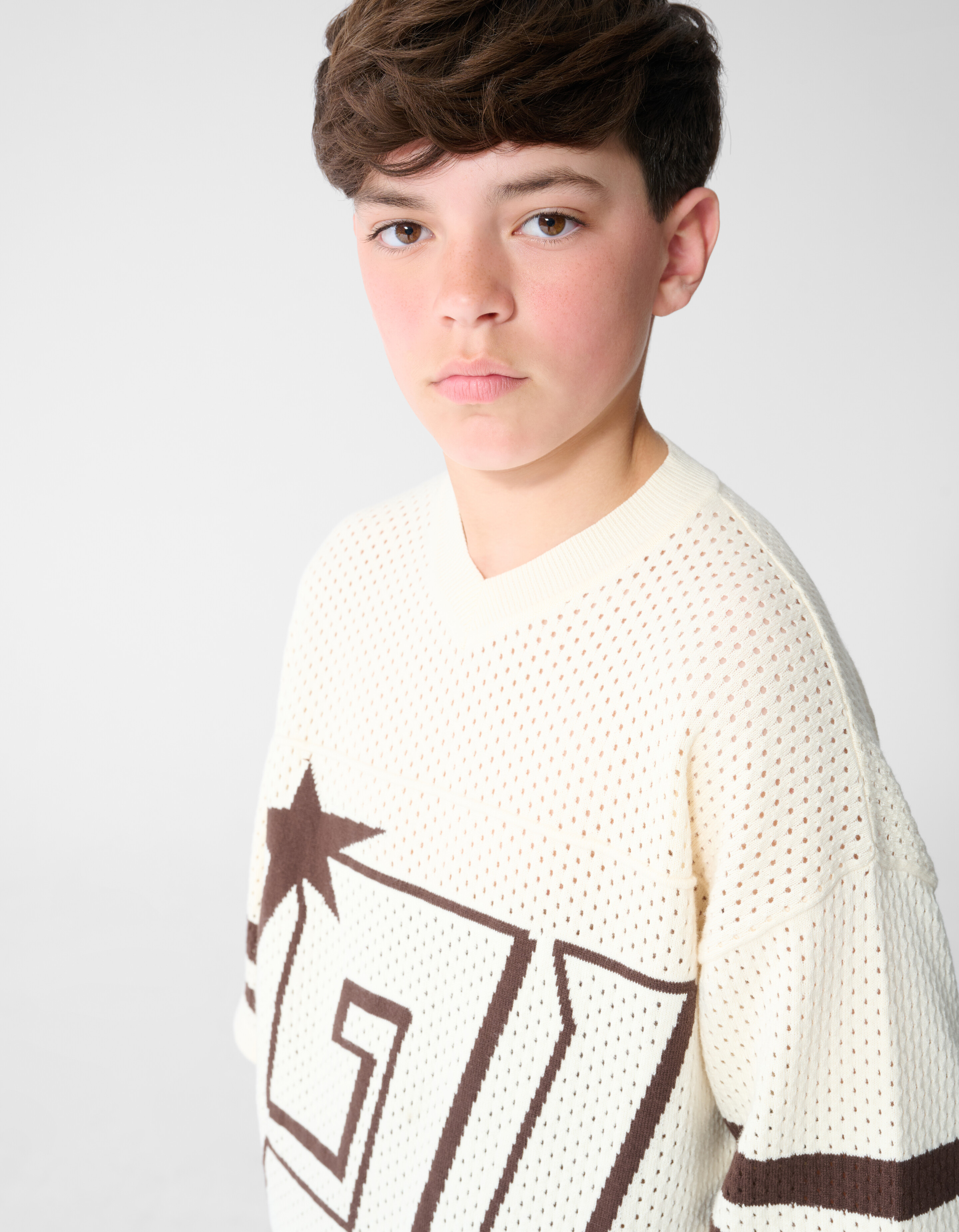 Sportliches Mesh-T-Shirt in Gebrochenwei&szlig; SHOEBY BOYS
