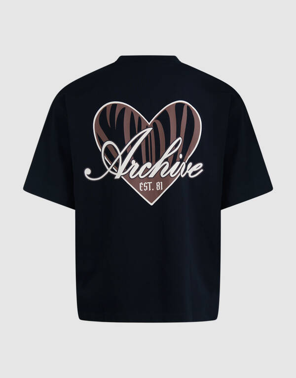 T-Shirt mit Herz-Motiv auf der R&uuml;ckseite, Schwarz SHOEBY WOMEN