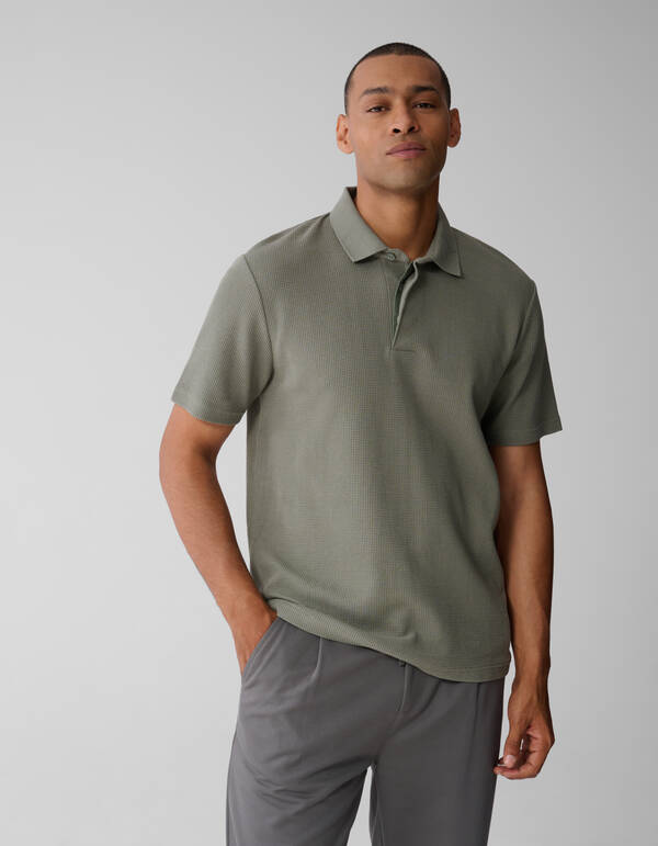Struktur Jersey Polo Dunkelgrün SHOEBY MEN
