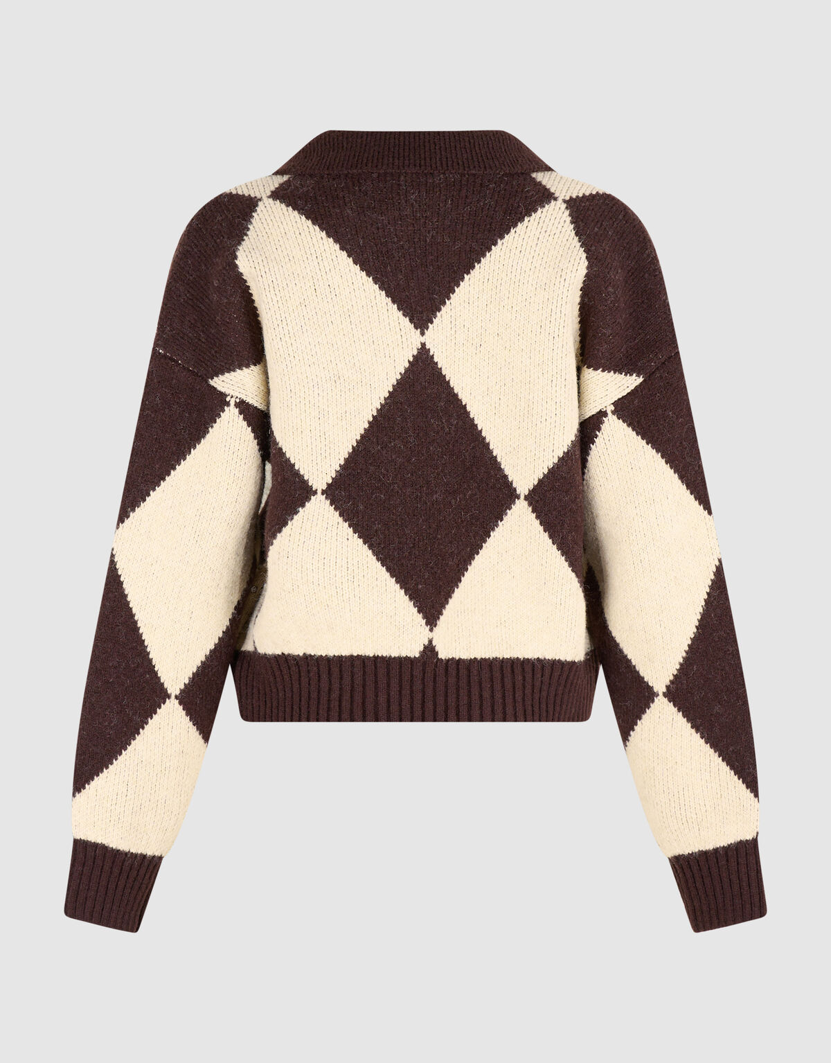 Klassischer Pullover mit Karomuster braun/ecru SHOEBY WOMEN