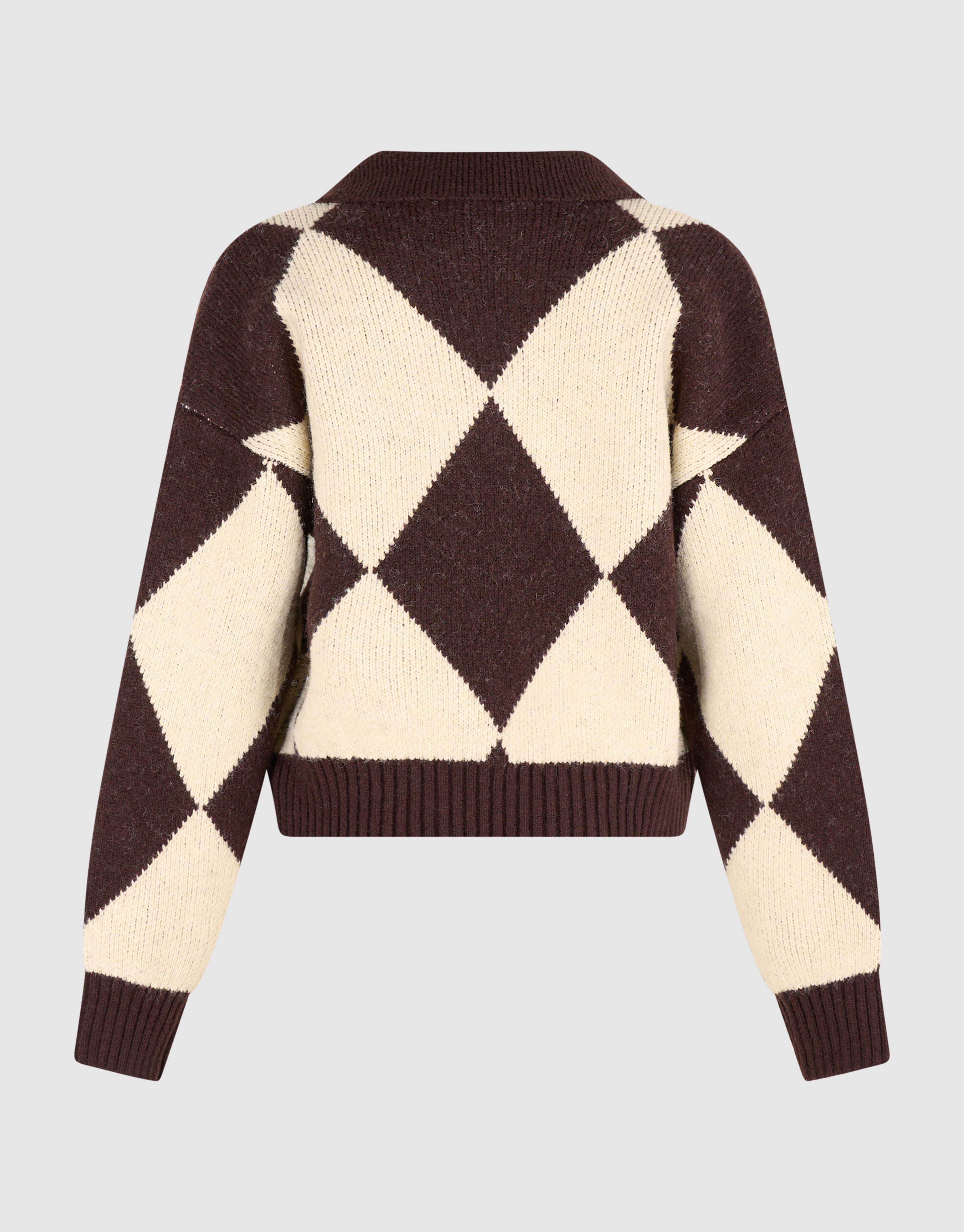 Klassischer Pullover mit Karomuster braun/ecru SHOEBY WOMEN