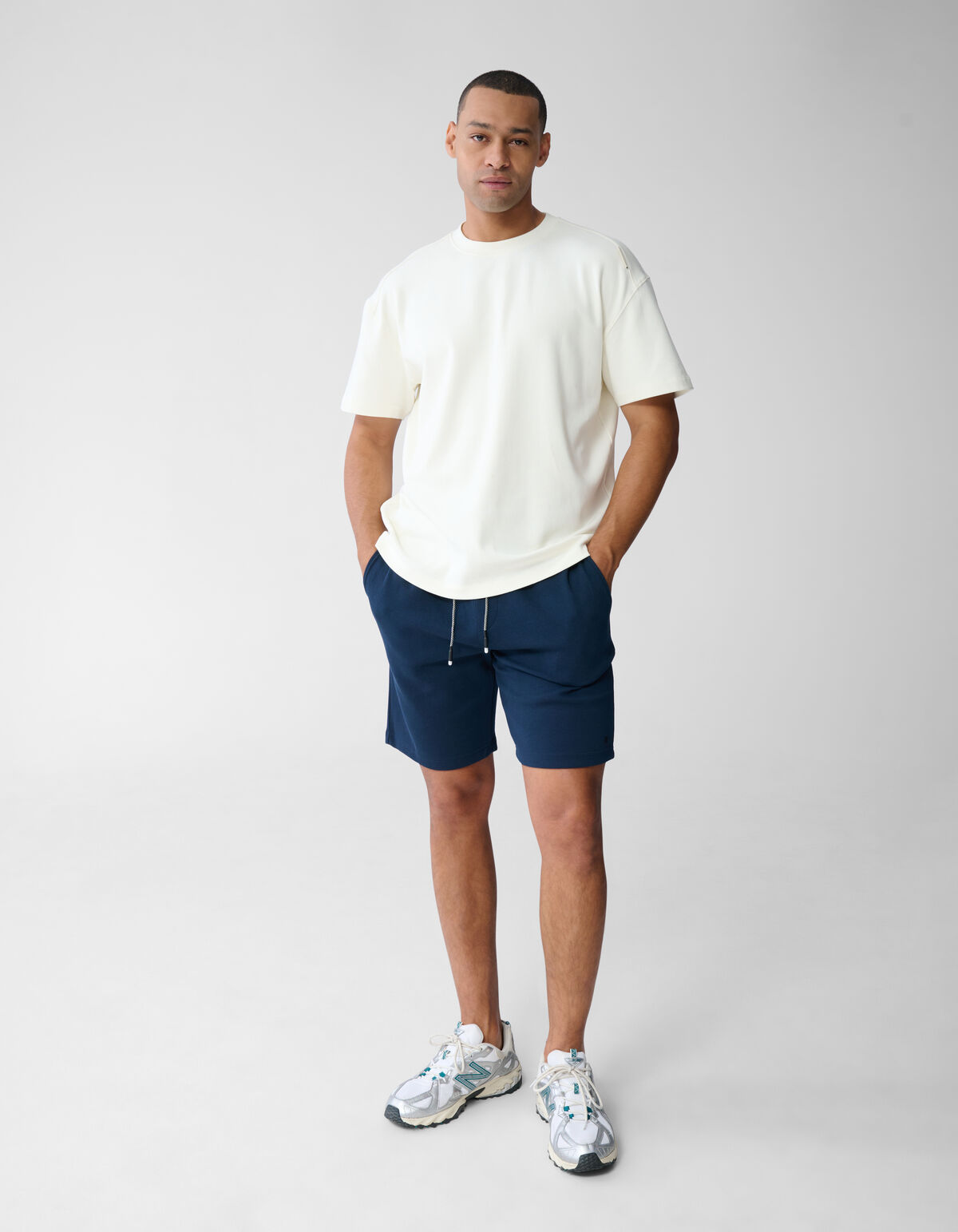Piqu&eacute; Logo Shorts Blau SHOEBY MEN