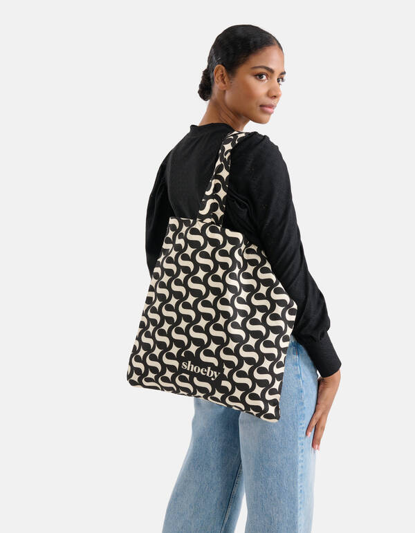 Shoeby Logo Shopper Zwart SHOEBY ACCESSOIRES