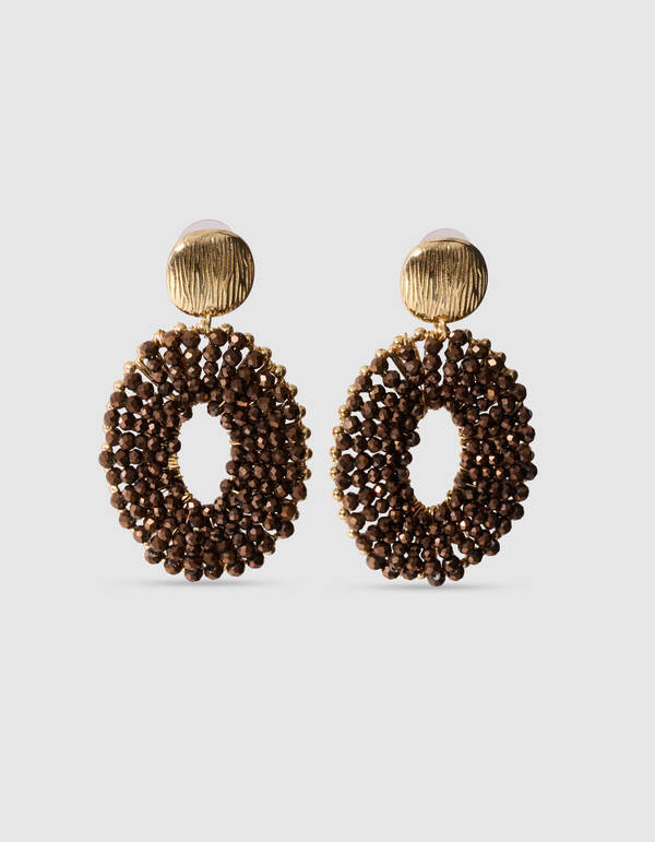 Beaded Ohrringe Braun/Gold SHOEBY ACCESSOIRES