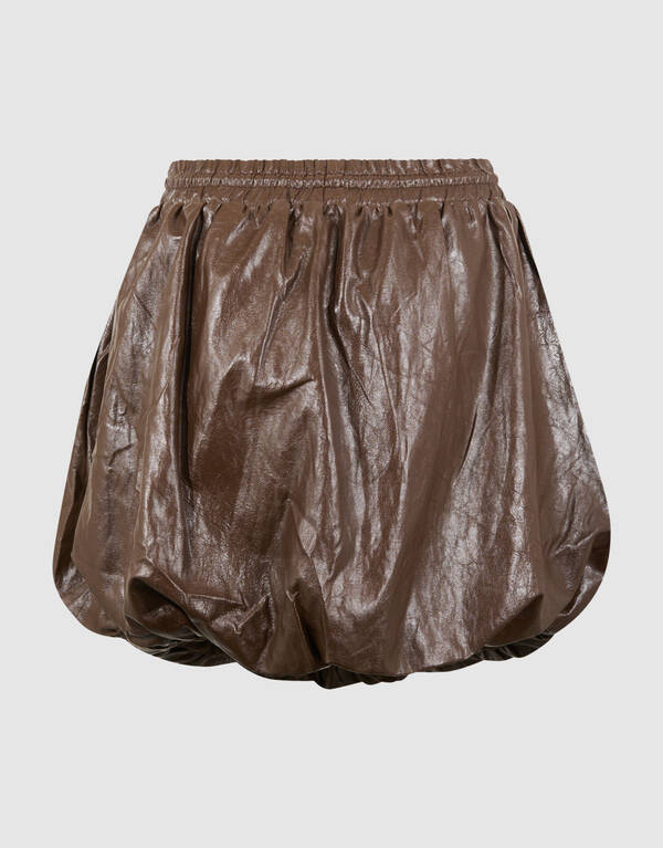 Vegan Leder Balloon Fit Minirock Braun SHOEBY WOMEN