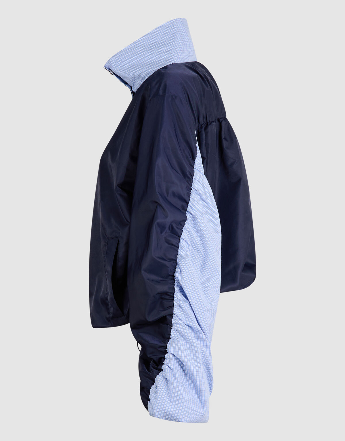 Karierte Satin-Bomberjacke Blau SHOEBY WOMEN
