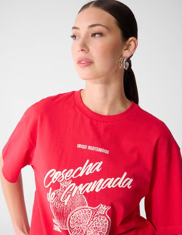 Granada Artwork T-Shirt Rot SHOEBY WOMEN
