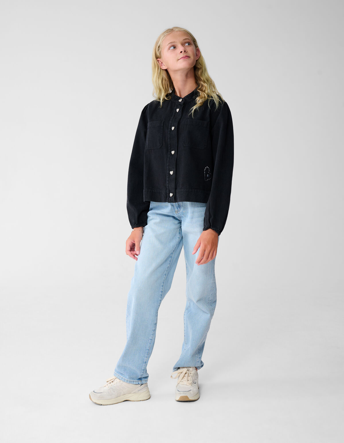 R&uuml;schen-Ohrstecker Jack Dunkelgrau SHOEBY GIRLS