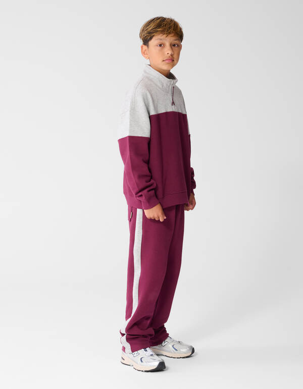 Relaxed Fit Sporty Broek Donkerrood SHOEBY BOYS