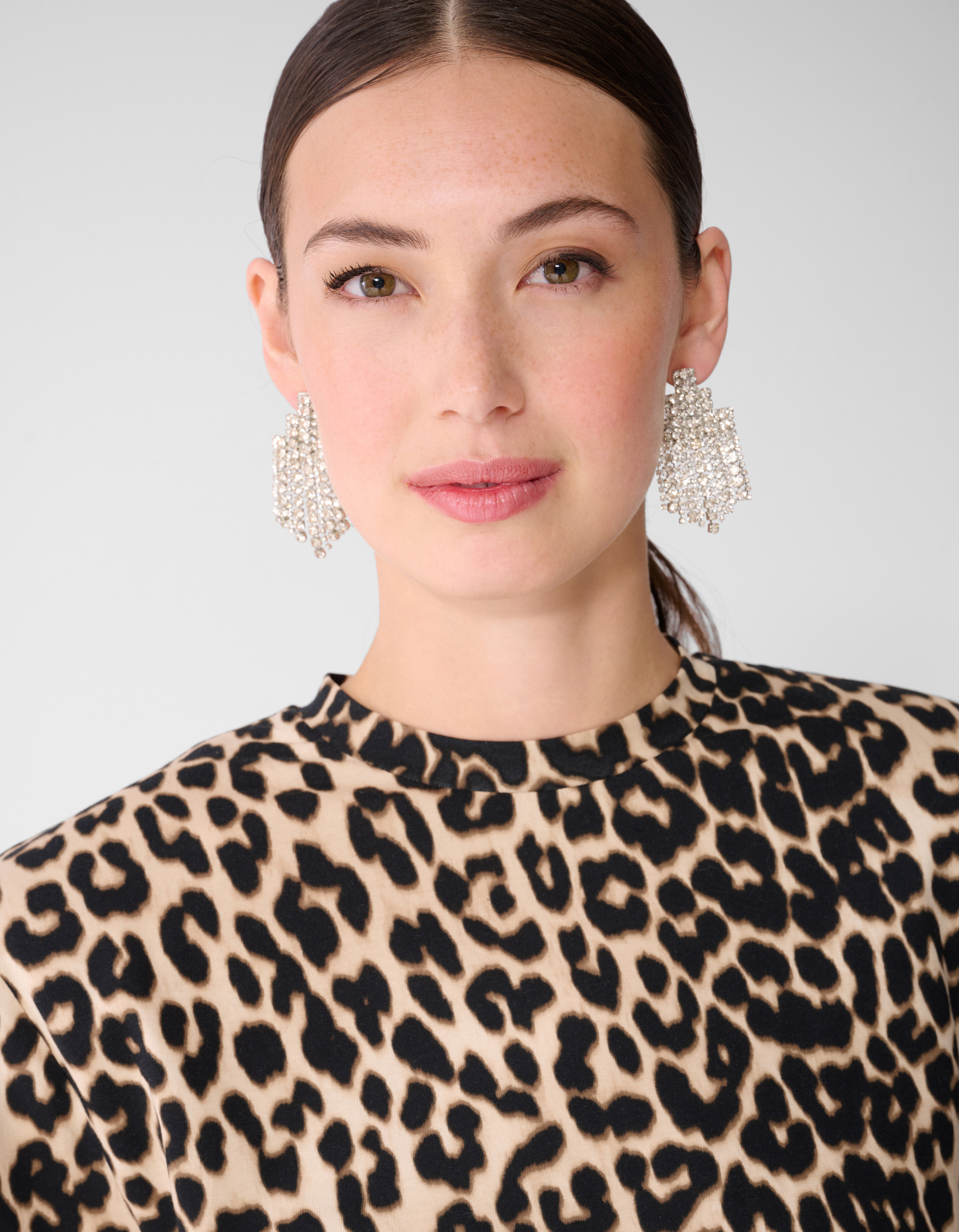 Leopard Gepolstertes T-Shirt Braun SHOEBY WOMEN