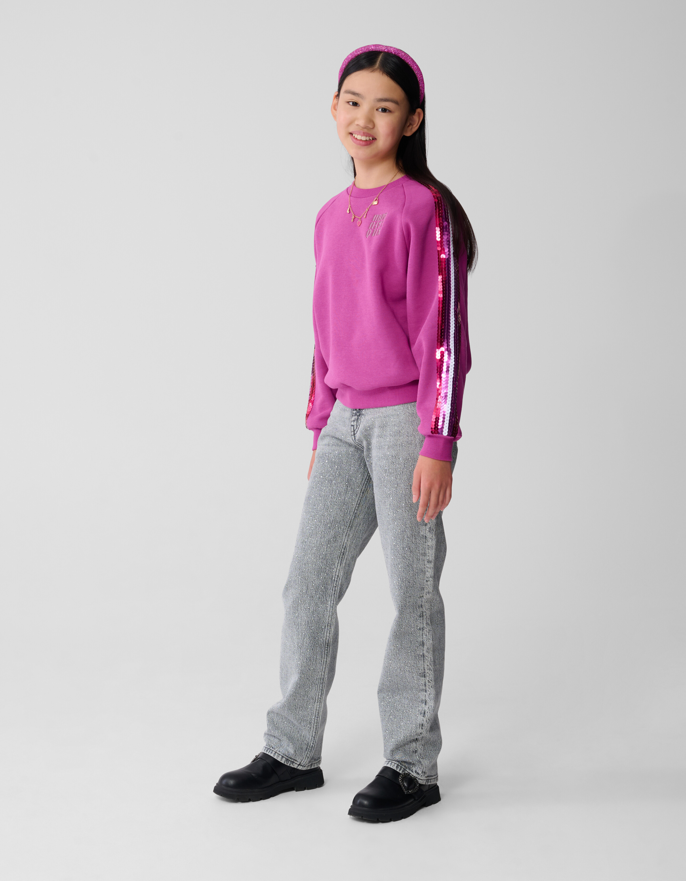 Sportlicher Paillettenpullover Rosa SHOEBY GIRLS