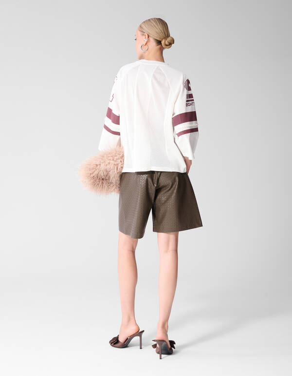 Sportliches Pearl T-Shirt Wei&szlig;/Dunkelrot SHOEBY WOMEN