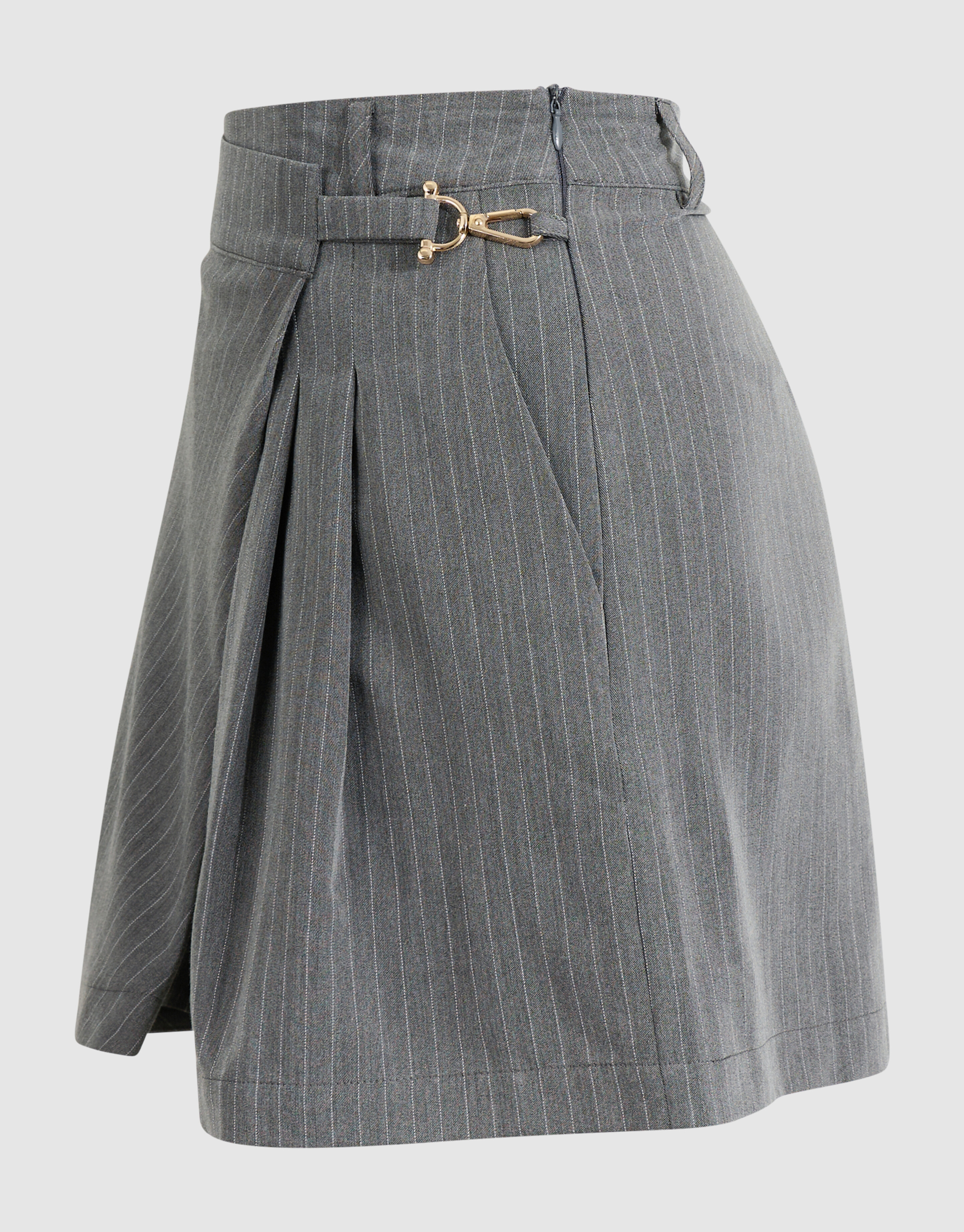 Nadelstreifen-Plissee-Skort Dunkelgrau SHOEBY WOMEN